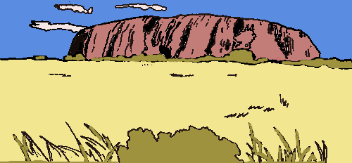 Ayers Rock, aboriginaalien kieless Uluru.